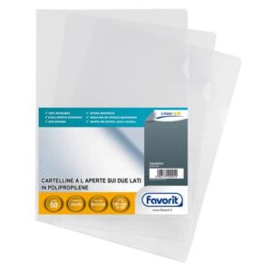 Buste a L non perforate FAVORIT Pratic medio spessore 22x30 cm trasp. buccia