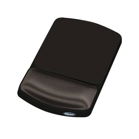 Tappetino mouse con poggiapolsi FELLOWES gel grafite 15,6x25x2,6 cm