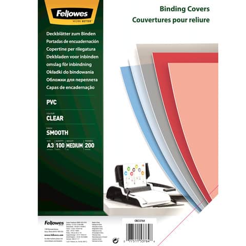 Copertine per rilegatura FELLOWES Super Clear PVC trasparente A3