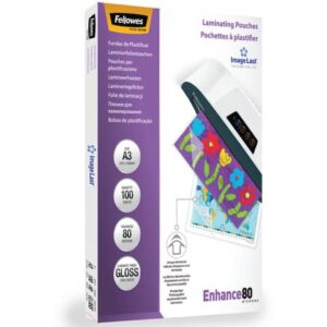 Pouches for Fellowes ImageLast Enhance80 laminating machines glossy finish -