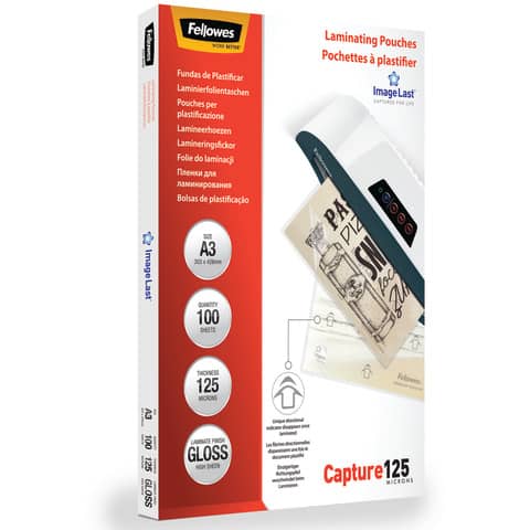 Pouches per plastificatrici Fellowes ImageLast Capture125 finitura lucida -