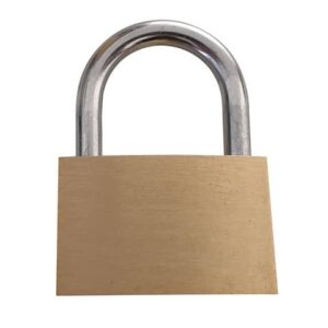 Lucchetto in acciaio con chiave in ottone Viso 25x40x9 mm oro