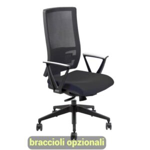 Sedia operativa girevole Unisit Nereide NDAE schienale in rete - rivestimento