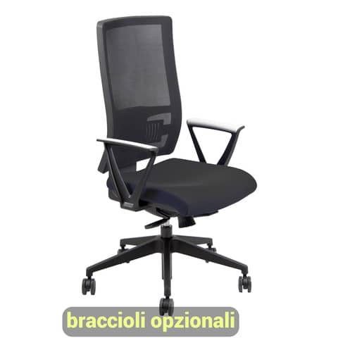 Sedia operativa girevole Unisit Nereide NDAE schienale in rete - rivestimento