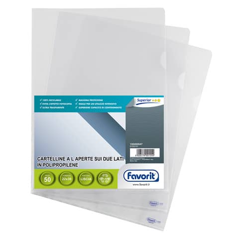 Buste trasp. a L FAVORIT liscia superior Pratic 22x30 cm