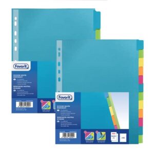 Divisore personalizzabile Favorit Strong Line A4+ 6 tacche neutre assortiti