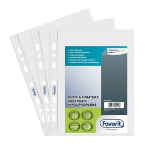 Buste trasp. a foratura universale FAVORIT liscia superior 18x24 cm