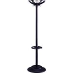 Appendiabiti da terra Unisit Helix con portaombrelli - h. 168 cm - nero