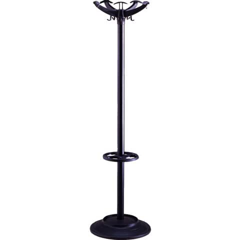 Appendiabiti da terra Unisit Helix con portaombrelli - h. 168 cm - nero
