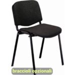 Sedia visitatore 4 gambe Unisit Dado D5S acciaio nero - rivestimento Eco -