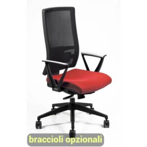 Sedia operativa girevole Unisit Nereide NDAE schienale in rete - rivestimento