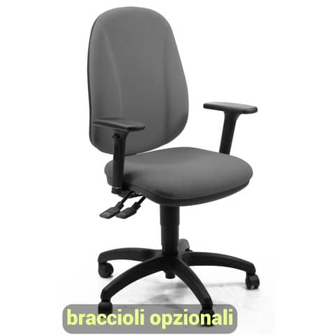 Sedia operativa girevole Unisit Giano GIGI Eco Smart rivestimento PPL grigio