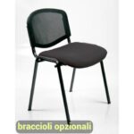 Sedia visitatore 4 gambe Unisit Dado D5N schienale in rete - rivestimento eco
