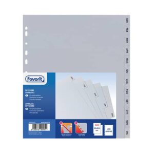 Divisore annuale Favorit 12 tacche GEN-DIC - 23x30 cm grigio