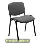 Sedia visitatore 4 gambe Unisit Dado D5S acciaio nero - rivestimento Eco -