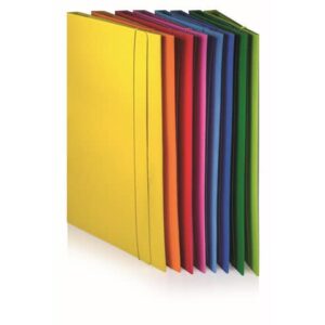 Cartella plastificata a 3 lembi con elastico tondo BREFIOCART in presspan
