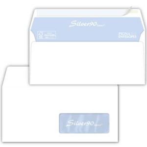 Buste con finestra Pigna Envelopes Silver90 Laser patella chiusa 110x230 mm