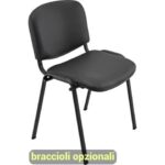 Sedia visitatore 4 gambe Unisit Dado D5S acciaio nero - rivestimento ecopelle