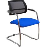 Visitor chair with sled base Unisit Lithium LTLTN - mesh backrest black -