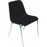 Sedia visitatore Unisit Esse ESC 4 gambe acciaio cromato - schienale fisso nero