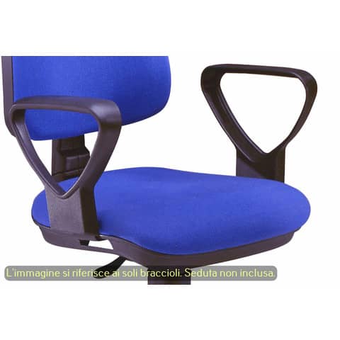 Pair of fixed triangular armrests Unisit Thema black -
