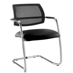 Visitor chair with sled base Unisit Lithium LTLTN - mesh backrest black -
