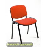 Sedia visitatore 4 gambe Unisit Dado D5S acciaio nero - rivestimento ignifugo