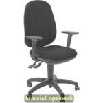 Sedia operativa girevole Unisit Giano GIGI Eco Smart rivestimento PPL nero -