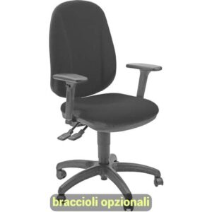 Sedia operativa girevole Unisit Giano GIGI Eco Smart rivestimento PPL nero -