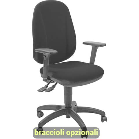 Sedia operativa girevole Unisit Giano GIGI Eco Smart rivestimento PPL nero -