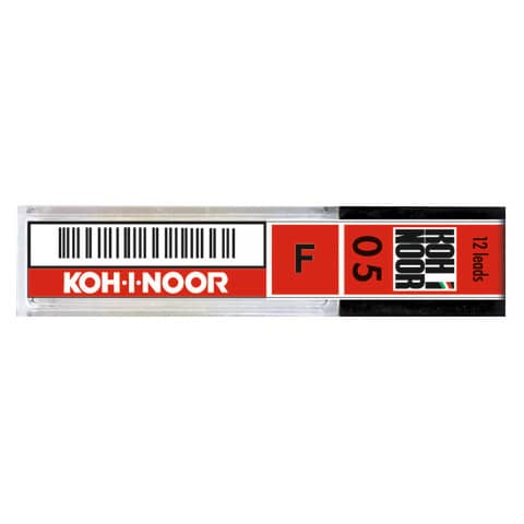 Astuccio 12 mine F per portamine KOH-I-NOOR 0,5 mm -