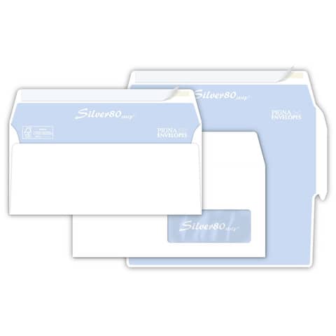 Buste con finestra Pigna Envelopes Silver80 80 g/m² 110x230 mm bianco
