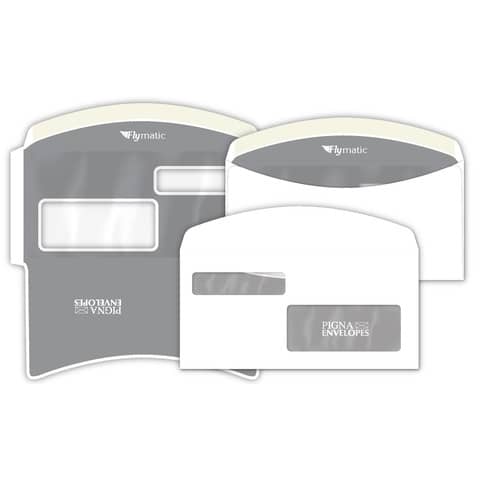 Buste con 2 finestre Pigna Envelopes FLY-Matic 2 80 g/m² 115x230 mm bianco