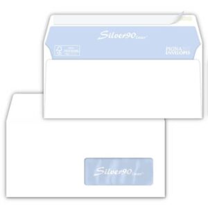 Buste con finestra Pigna Envelopes Silver90 Laser patella aperta 110x230 mm