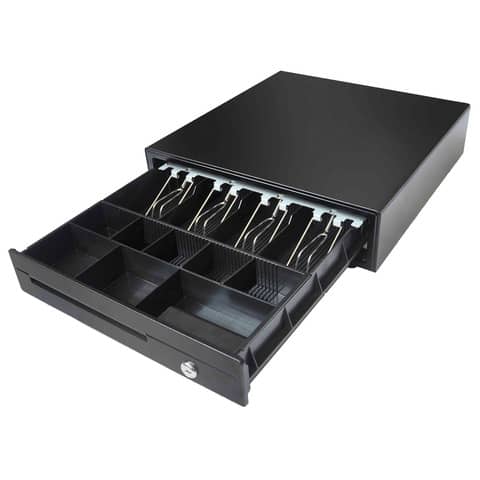 Cassetto portadenaro per banconote e monete nero 42x41x10 cm