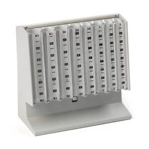 Distributore di monete EUROCOIN grigio mm. 250x104x170h