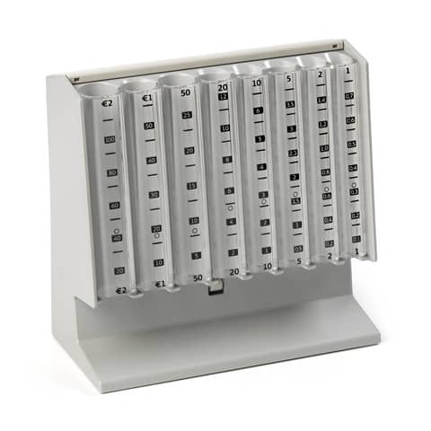 Distributore di monete EUROCOIN grigio mm. 250x104x170h