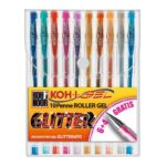 KOH-I-NOOR assorted 0.7 mm gel pens with glitter