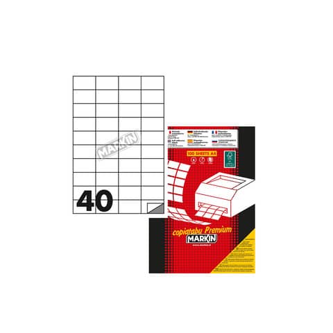 MARKIN Copiatabu white permanent labels 52.5x29.7 mm without margin 40