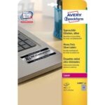 Etichette permanenti poliestere argento Avery 45,7x21,2 mm - 48 et/foglio -