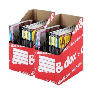 Portariviste Dox & Dox dorso 35 cm bianco/rosso - 17,5x26 cm