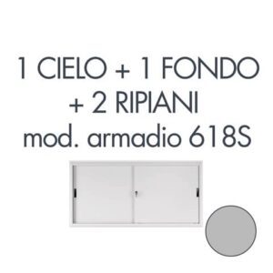 Set 1 cielo + 1 fondo + 2 piani per armadio Tecnical 2 618S grigio