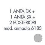 Set 1 porta sx + 1 porta dx + 2 posteriori per armadio Tecnical 2 618S