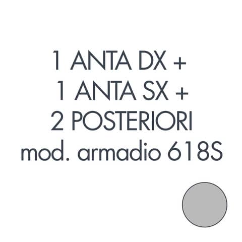 Set 1 porta sx + 1 porta dx + 2 posteriori per armadio Tecnical 2 618S