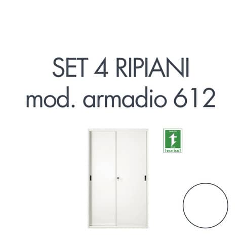 Set 4 ripiani per armadio Tecnical 2 612 612-BA BIANCO