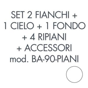 Set 2 fianchi + 1 cielo + 1 fondo + 4 ripiani + accessori per armadio Tecnical