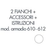 Set 2 fianchi + accessori + istruzioni montaggio per armadi 610 - 612 bianco