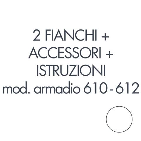 Set 2 fianchi + accessori + istruzioni montaggio per armadi 610 - 612 bianco
