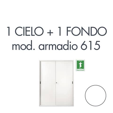 Set 1 cielo + 1 fondo per armadio Tecnical 2 615 bianco