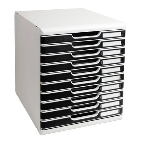 Cassettiera Exacompta MODULO Classic 10 cassetti 28,8x35x32 cm grigio/nero